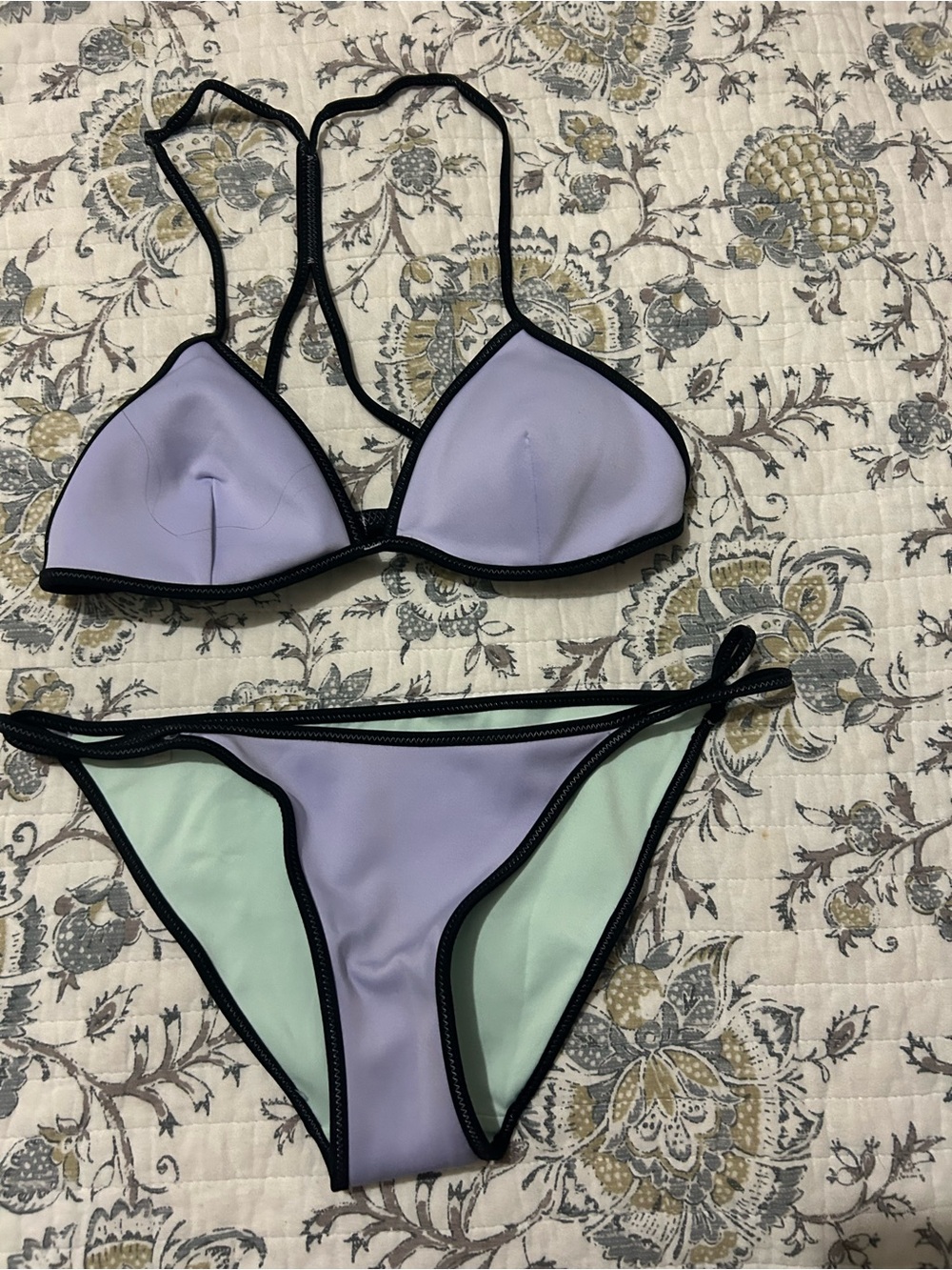 Victoria's Secret Lavender & Mint Contrast Trim Bikini